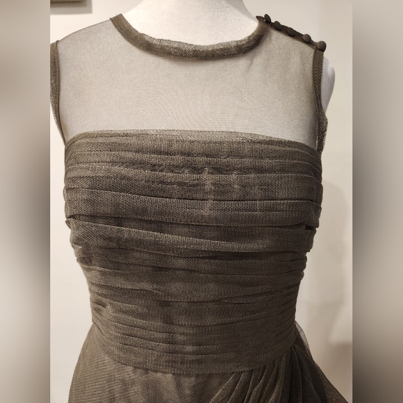 Vera Wang Gray Tulle Cocktail Dress - Picture 5 of 9